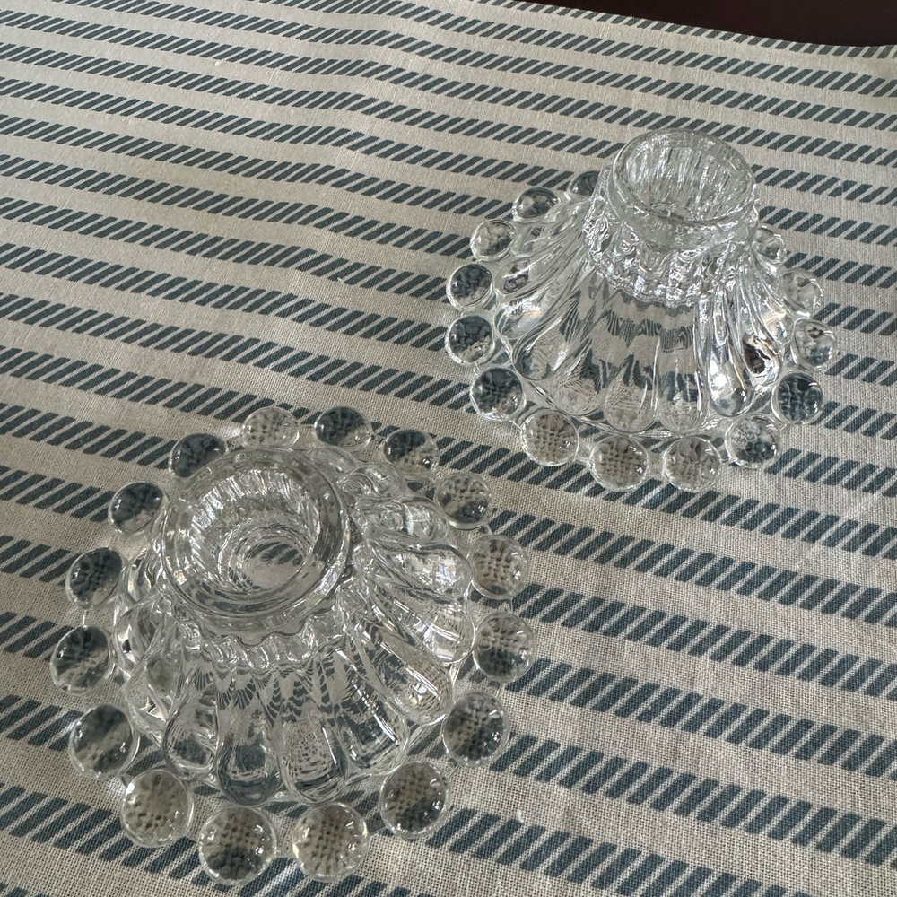 Anchor Hocking Clear Glass Candle Holders